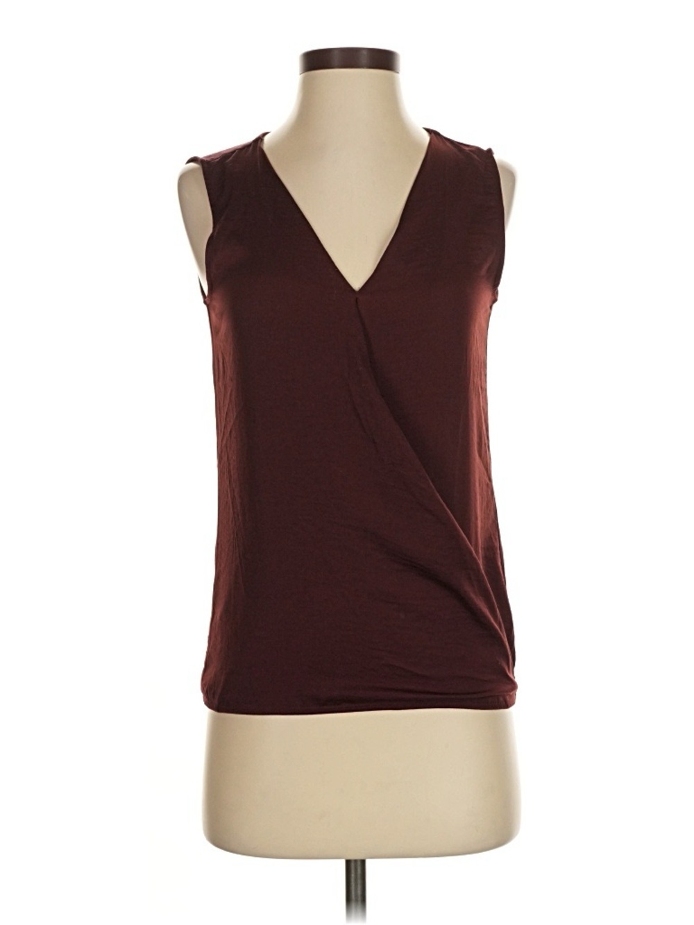 Ann Taylor  V-Neck Wrap Front Top in Deep Burgundy